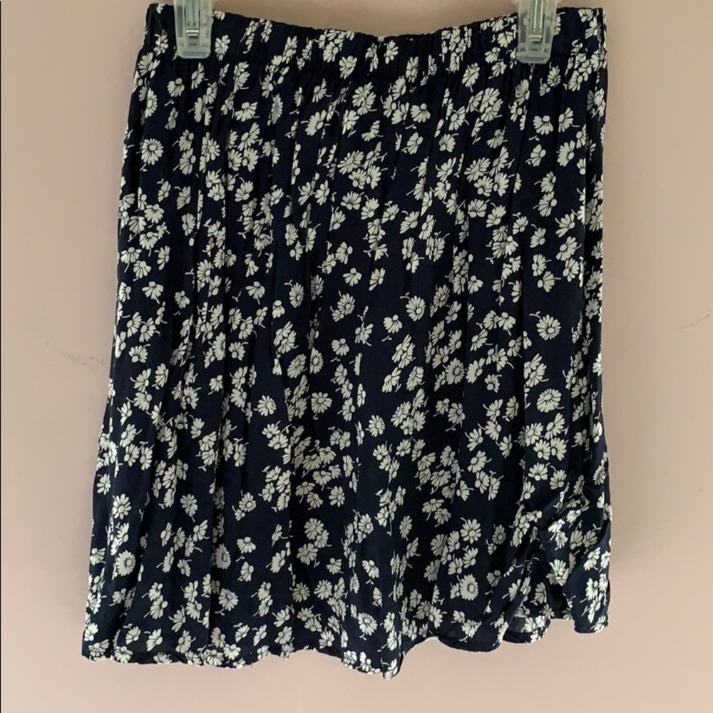 Navy Floral Skirt